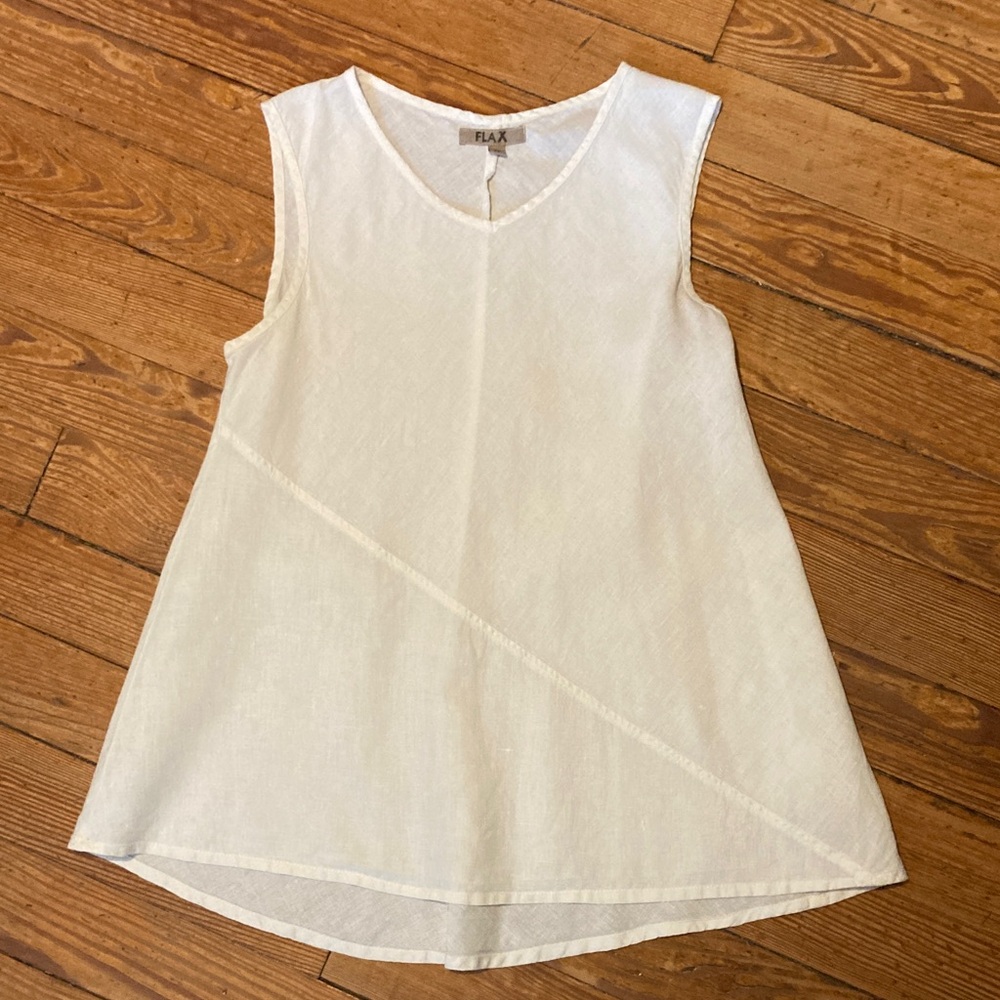 Flax Cream Sleeveless Tunic Top